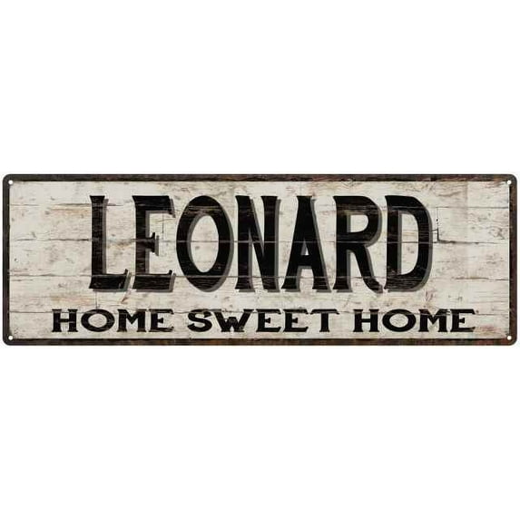LEONARD Rustic Home Sweet Home Sign Gift 6x18 Metal Decor 206180084308