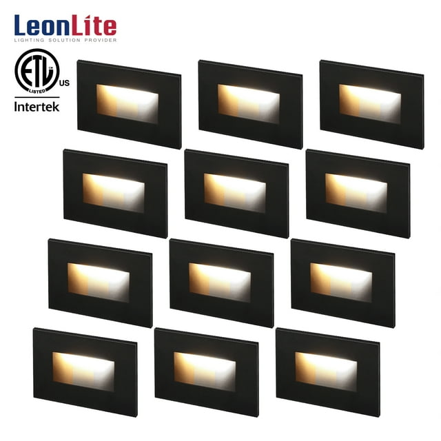 LEONLITE 12 Pack 3CCT LED Step Lights, 120V Dimmable Stair Lights
