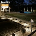 thumbnail image 1 of LEONLITE 12 Pack Low Voltage LED Landscape Lighting, 12-24V AC/DC Wired LED Pathway Lighting, Unique Vintage Golden Texture, Aluminum, 1 of 7