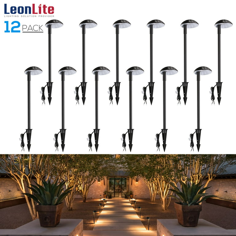 LEONLITE LED Low Voltage Pathway Lights, 12V AC/DC Landscape Lights, Anti  Glare Outdoor Walkway Lighting, Aluminum Dual Side Glowing Landscaping Path