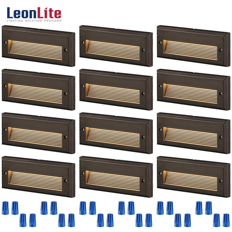 LEONLITE 12-Pack Low Voltage LED Step Lights Outdoor, 12V 3.5W