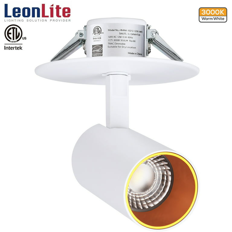 LEONLITE LED Flush Mount Ceiling Spot Light with Junction Box, Dimmable LED  Integrated Spotlights for Corridor, Living Room, Hallway, 3000K Warm White,  Pack of 2 