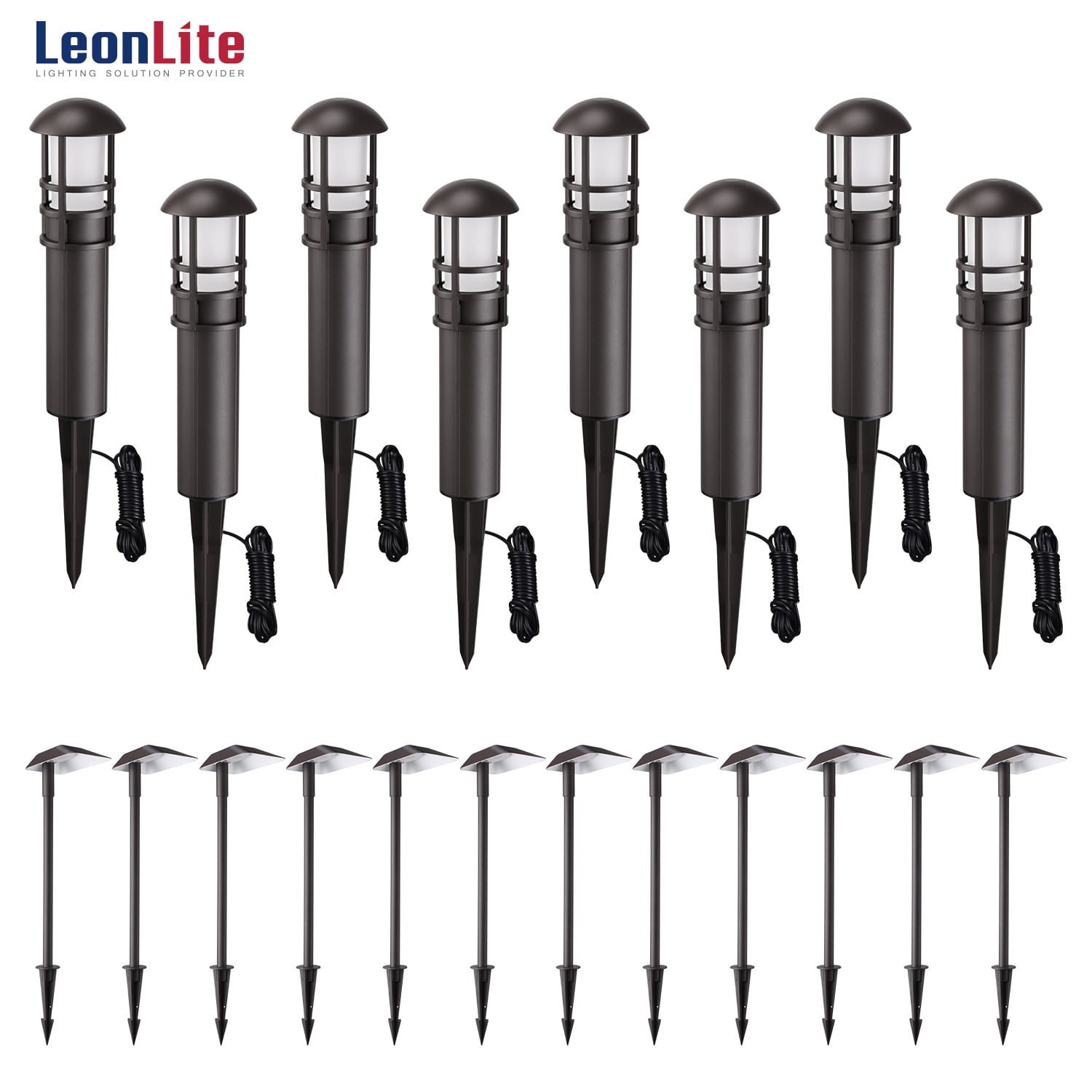LEONLITE 20 Pack Aluminum LED Pathway Lighting Kit, Low Voltage