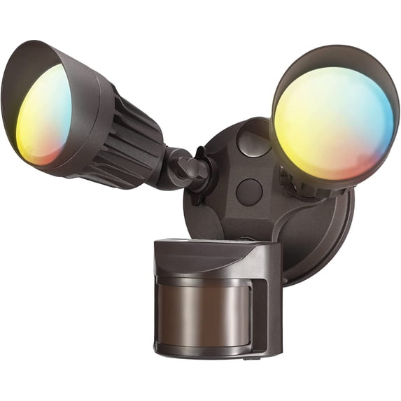 LEONLITE 3CCT LED Security Light, Motion Sensor Outdoor Lights, Dusk to Dawn, ETL Listed, Adjustable Heads, 3000K4000K5000K Selectable, Motion Detector Flood Light for
