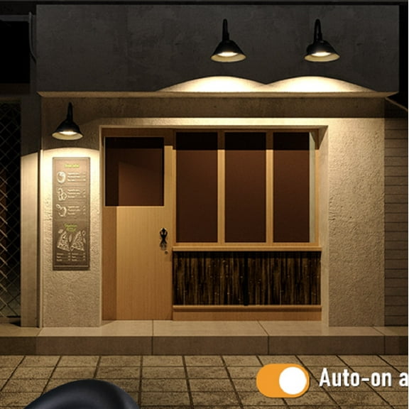 LEONLITE 4 Pack 3CCT LED Dusk to Dawn Barn Light, 42W Gooseneck Light Fixture, 20" Long Extension Arm Wall Sconce for Restaurant, 120-277V, Swivel Head, IP65, ETL Listed, Black