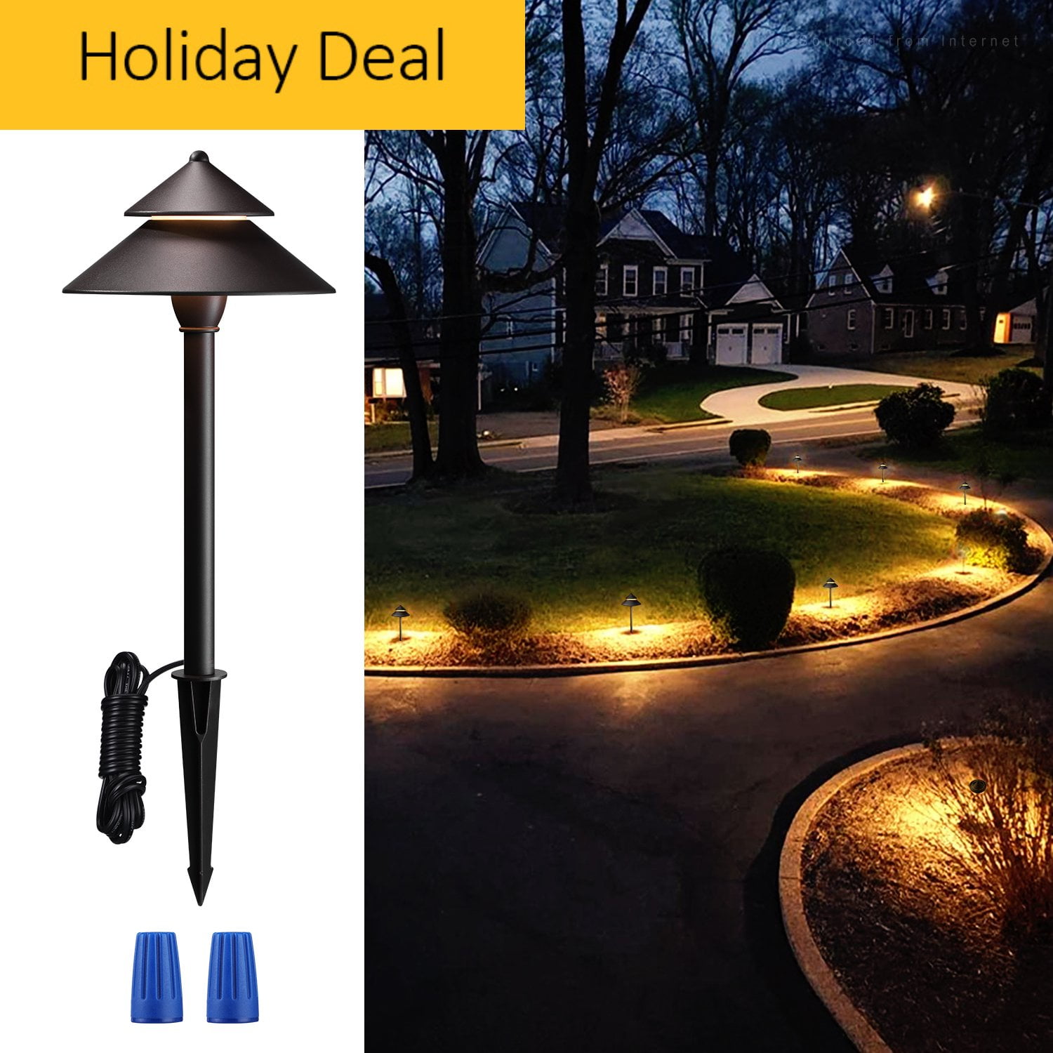 LEONLITE Pack LED Landscape Lights, LED Pathway Lighting, 12-24V AC/DC  Low Voltage, Warm White