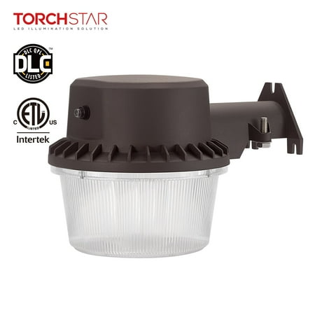 LEONLITE 40W Dusk to Dawn LED Gooseneck Barn Light, Swivel Head, 5000K, ETL Listed, Brown