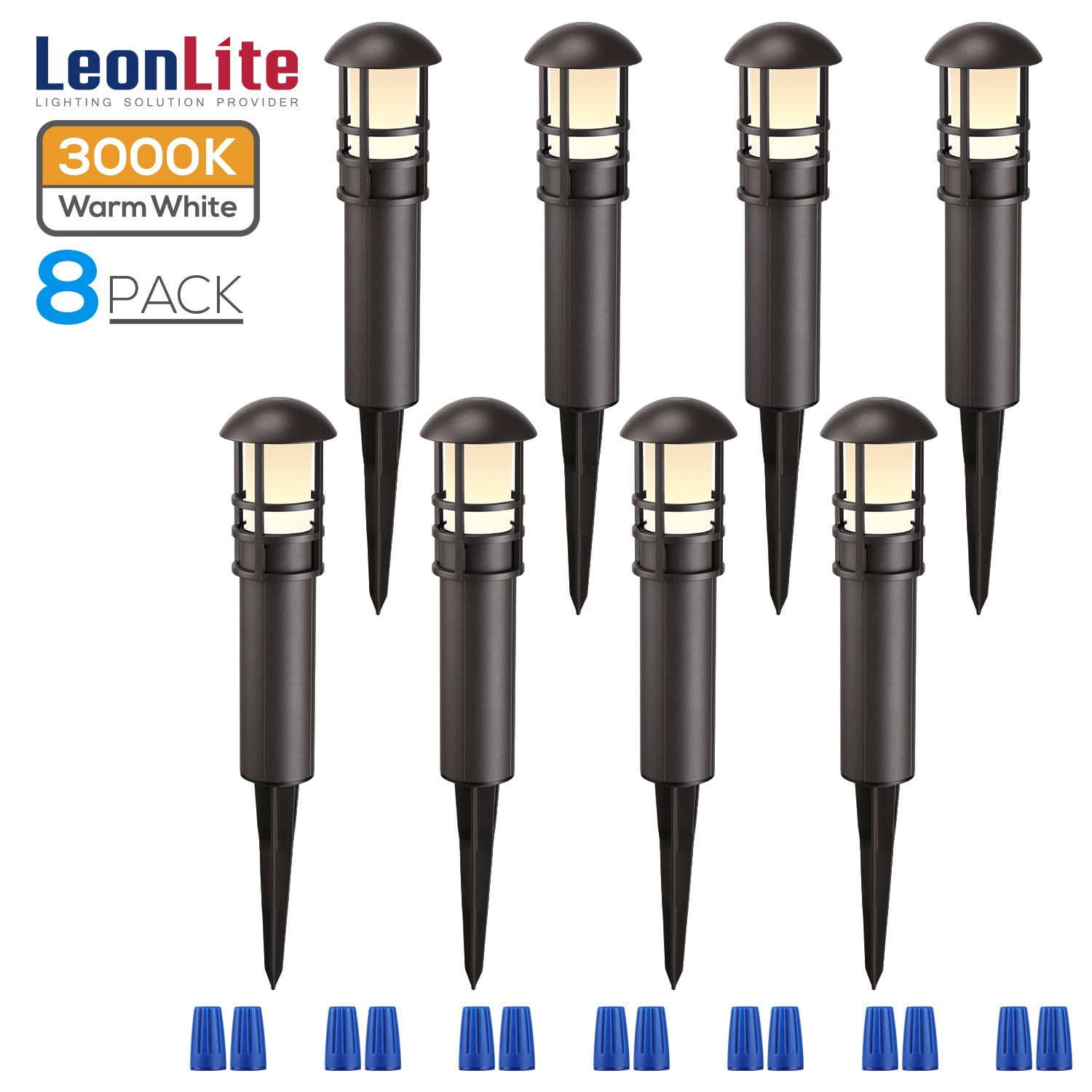 LEONLITE Pack 3W LED Landscape Light, Waterproof, 12V Low Voltage, 3000K  Warm White, Aluminum Housing with Ground Stake, Years Warranty, for Outdoor  Pathway, Lawn Path, Garden Yard