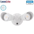 thumbnail image 1 of LEONLITE Dusk to Dawn LED Security Lights for Yard, Garage, Entryways, Porch, Adjustable Dual-Head Flood Light with Photocell, 5000K Daylight, White, 1 of 7