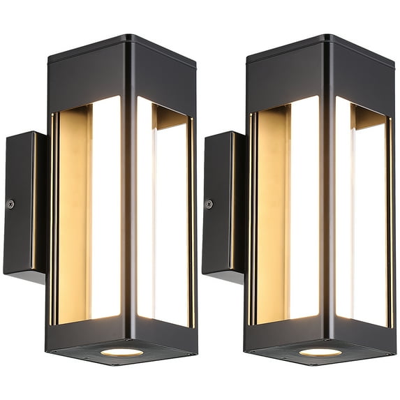 LEONLITE 2 Pack LED Wall Light with Milky Glass, Exterior Wall Sconces for Yard, Hallway, Porch, 3000K Warm White