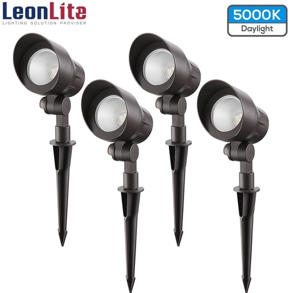 LEONLITE LED Landscape Light, 4W Outdoor Landscape Lighting, 5000K Daylight, Pack of 4