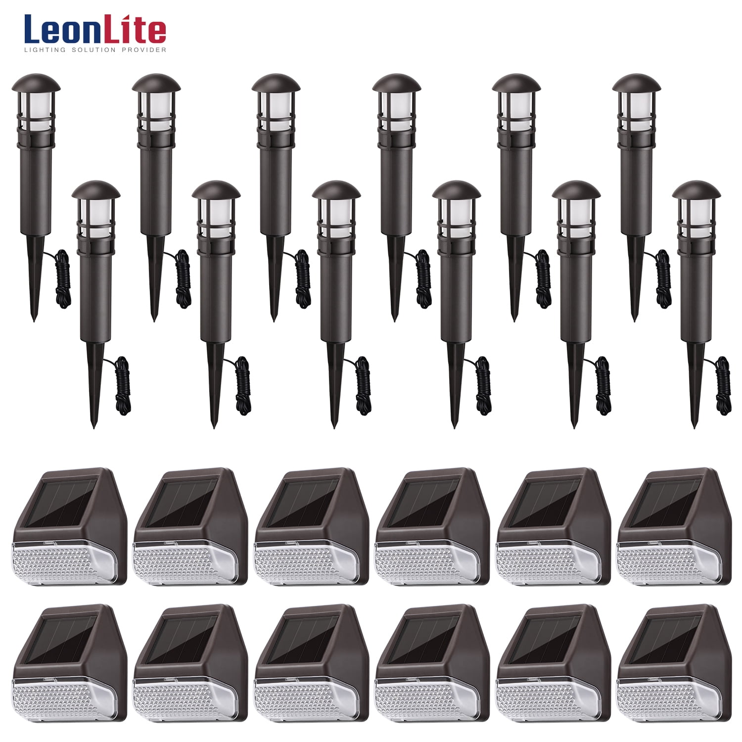 LEONLITE LED Pathway Lighting Kit (12 Pack Landscape Path Lights, 12