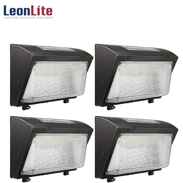LEONLITE LED Wall Pack Light, 120W(800W Eqv.), 0-10V Dimmable Commercial LED Wall Pack, IP65 Waterproof, 5000K Daylight, Outdoor LED Wall Pack for Garage, Factories, Warehouses, Pack of 4