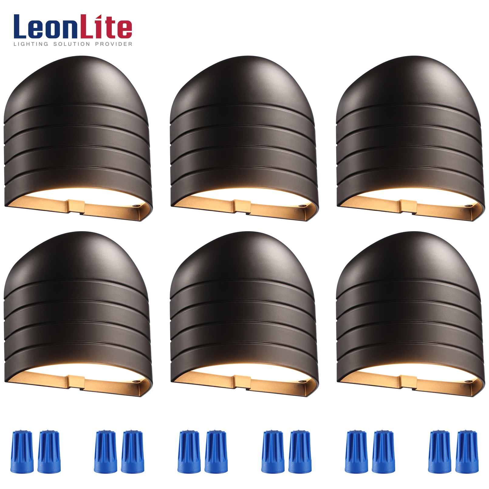 LEONLITE 12-Pack 5W Ultra Bright Fence Down Lights, Anti-Dazzling LED Deck - 4