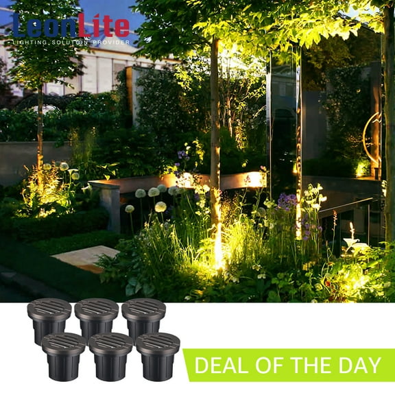 LEONLITE Recessed Deck Lights, Low Voltage LED Well Lights, 12-24V, Pack of 6