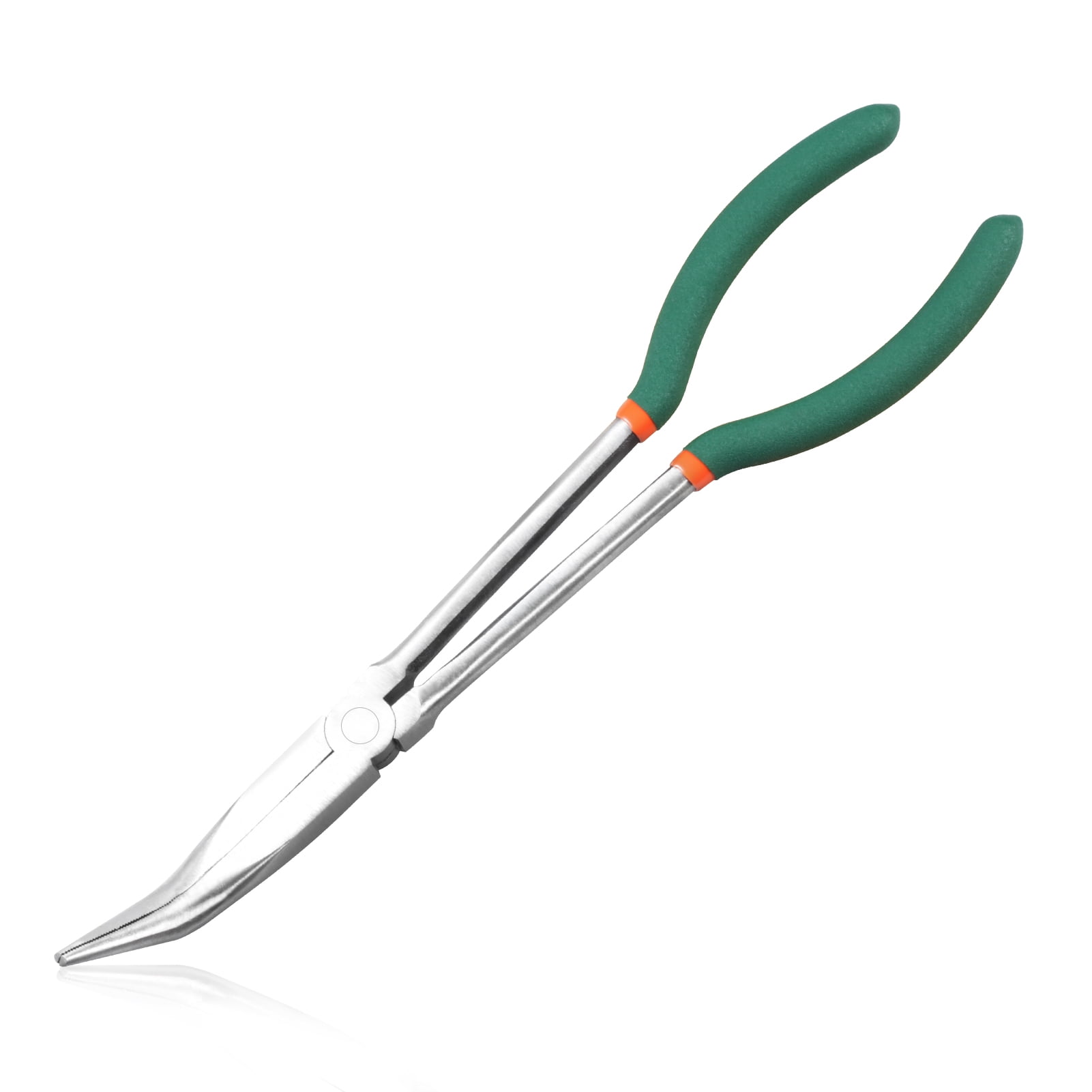 LEONTOOL 11 Inch Bent Nose Pliers 45 Degree Long Reach Pliers with