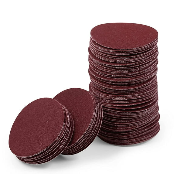 LEONTOOL 2 Inches Hook and Loop Sanding Discs 150 Grit 100Pcs Sandpaper Discs for Random Orbital Sander Pads Grinding Polishing Metal Wood Rubber Leather Plastic Stone Glass