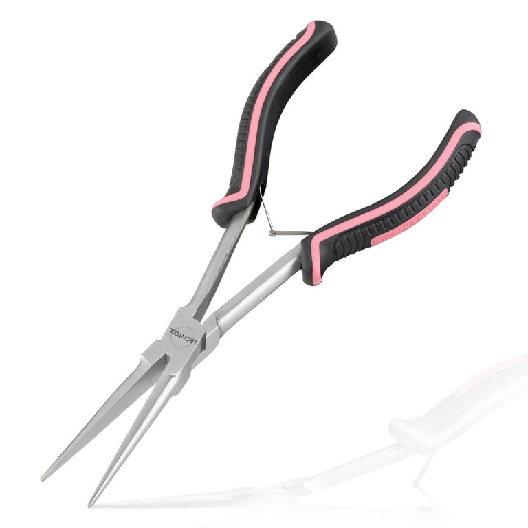LEONTOOL Long Reach Needle Nose Pliers with Smooth Jaw 7 Inches Extra Long  Needle Nose Pliers Small Long Reach Long Nose Pliers For Jewelry Making  Working In Tight Spaces Pink Tool for