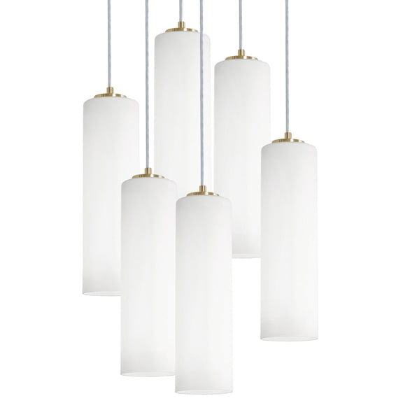LEOP0412MBLBRND6 AFX Leo - 6 Light Pendant-7.5 Inch Tall and 24 Inch Wide-Light Antique Brass Finish