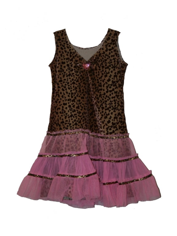 LEOPARD DIVA DRESS tutu kitty cat girls kids halloween costume M
