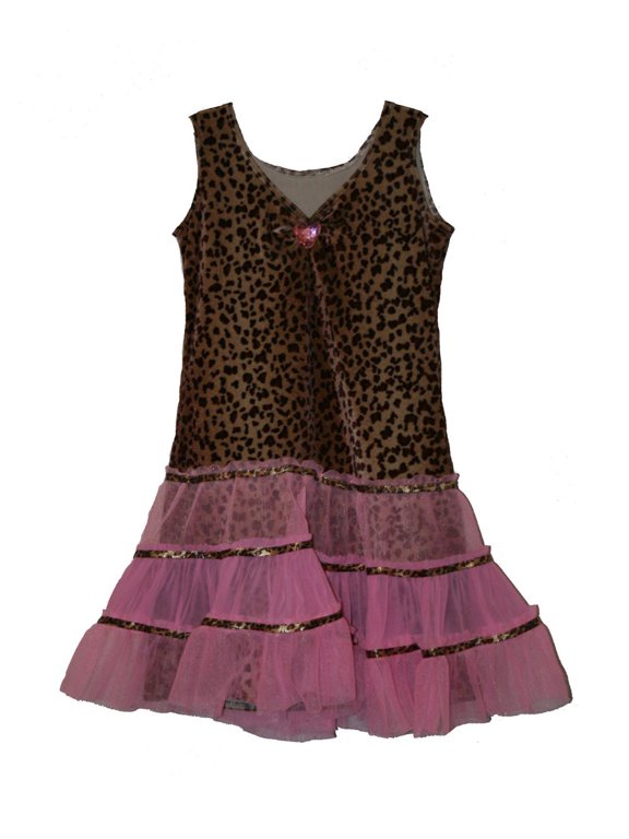 LEOPARD DIVA DRESS tutu kitty cat girls kids halloween costume XS