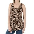 thumbnail image 1 of LEOPARD SLEEVELESS ROUND NECK TANK TOP IN 2 COLORS (Brown, Small), 1 of 13