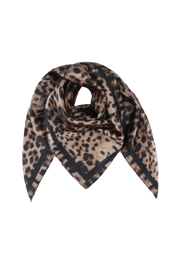 Women's Lightweight Leopard Print Square Scarf with Versatile Style for Adults