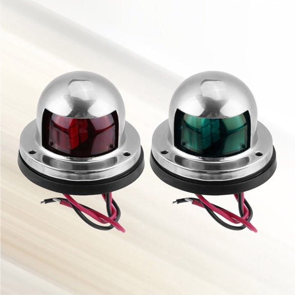 LEORX 1 Pair Boat Turn Signal Light Red Green Stainless Steel Pc For Marine Use Boating 6.2x4.5x6.5Cm