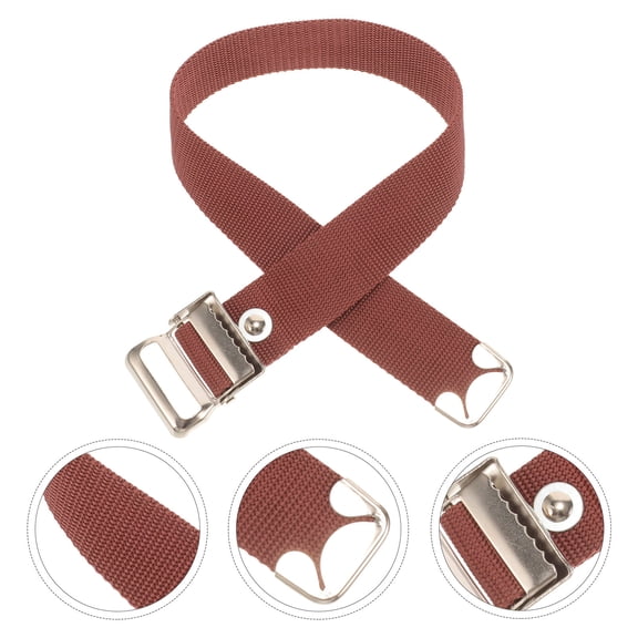 LEORX 1 Pair Brown Drywall Stilts Leg Band Straps for Individuals Requiring Leg Support 23.58x1.41x0.16in