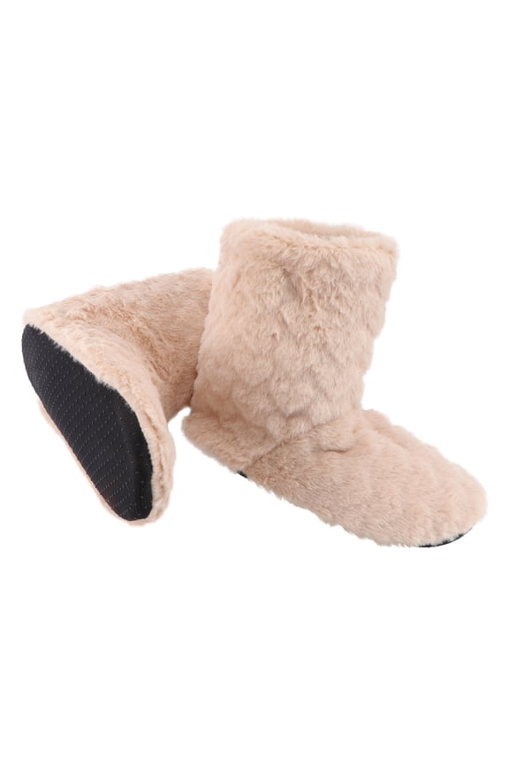 1 Pair Comfy Boots Winter Floor Boots Simulation Rabbit Wool Camel Breathable for Indoor Shoes