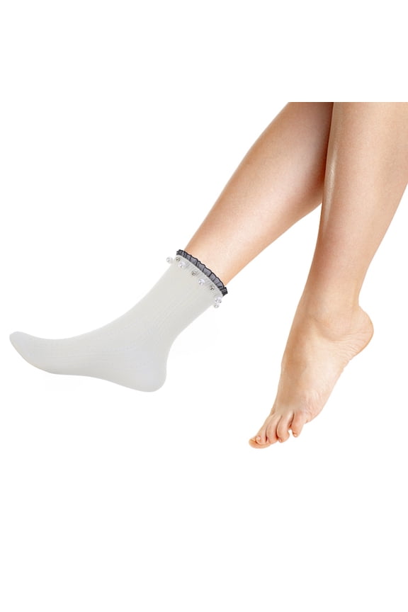 Crew Socks for Women Cotton White 1 Pair