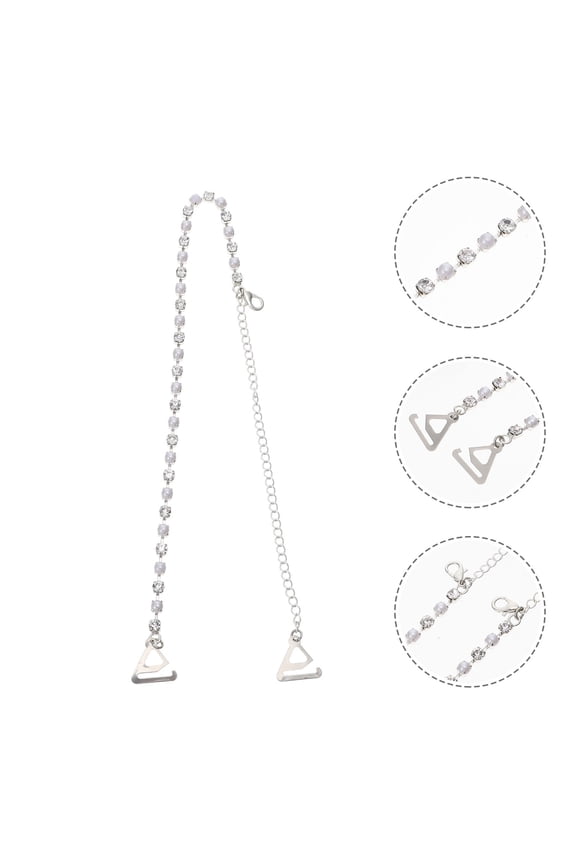 1 Pair Lingerie Shoulder Straps Imitation Rhinestone For Women
