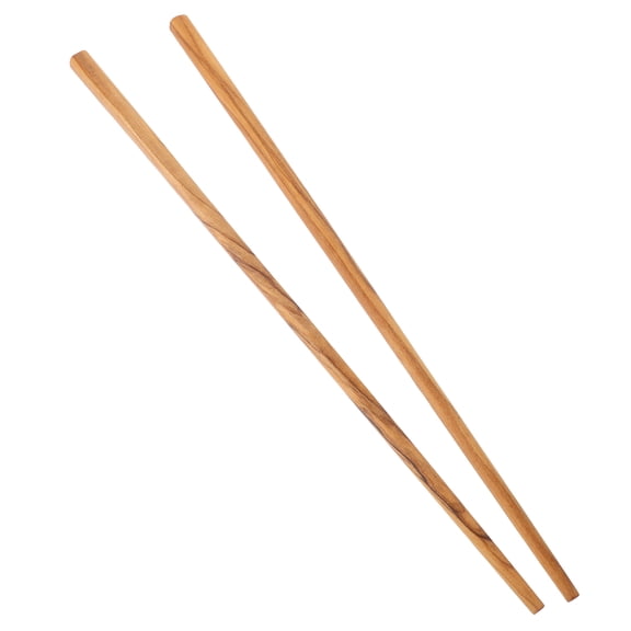 LEORX Cooking Chopsticks Olive Wood 1 Pair Non Slip for Kitchen Utensil