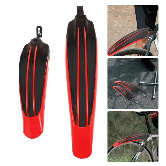 LEORX 1 Pair PP Mountain Bike Mud Guard for Easy Installation in Red 15.0x3.5x0.4in