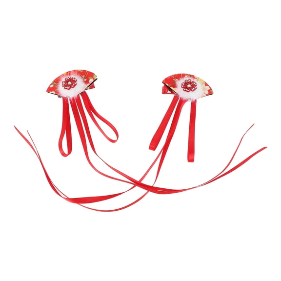 LEORX 1 Pair Vintage Japanese Hair Clip Red Metal Hair Decoration for Women Dating