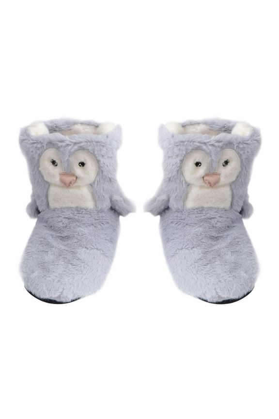 1 Pair of Warm Shoes Dusty Blue Imitation Rabbit Plush for Adults Indoor Footwear with Warmth Retention