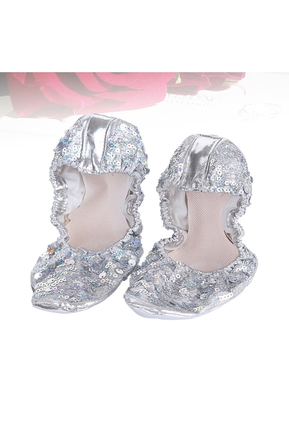1 Pair of Wedding Boots Comfortable Anti-Slip Dancing Shoes Silver for Women and Dancers