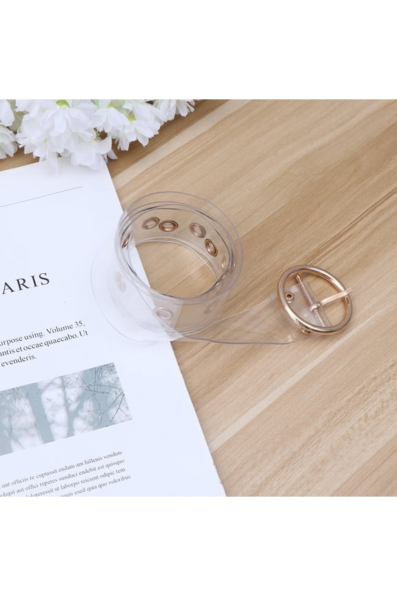 1Pc Transparent Waistband for Dress Plastic Waist Belt with Round Buckle in Assorted Colors