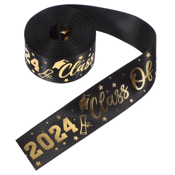 LEORX 1 Roll Congratulations Graduate Ribbon Multi Polyester Decoration Women Men Graduation 2024