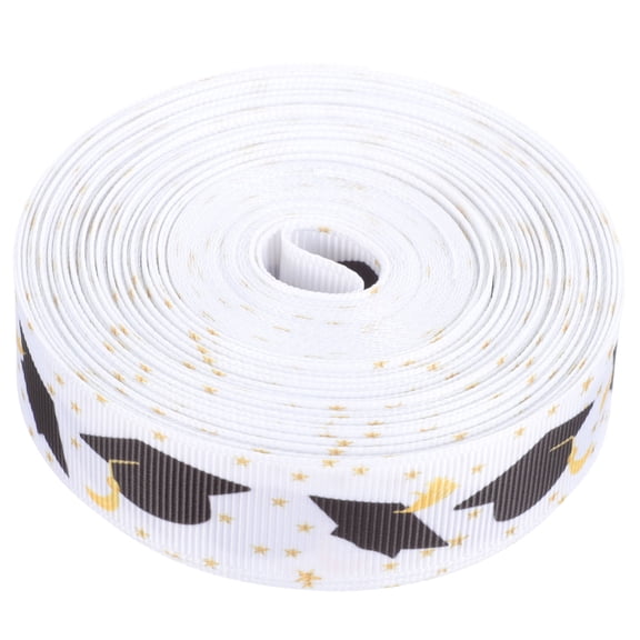 LEORX Graduation Accessories Bow Making Ribbon White 1 Roll