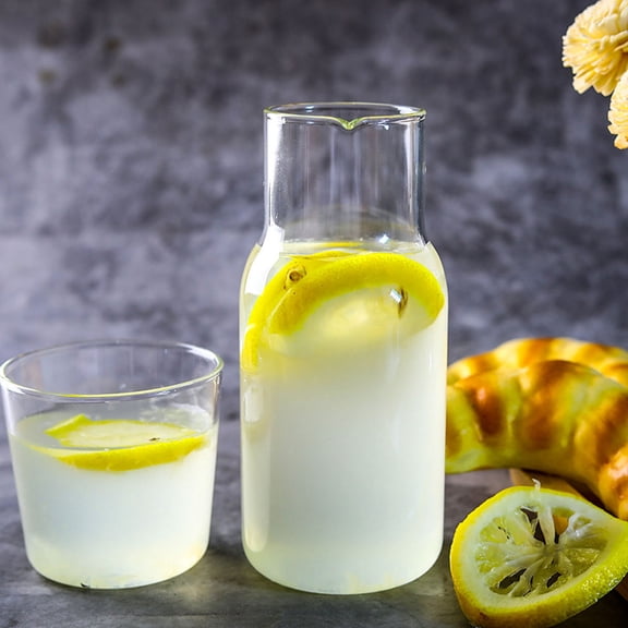 LEORX Clear Glass Teapot and Cup Set Transparent 1 Set for Gathering