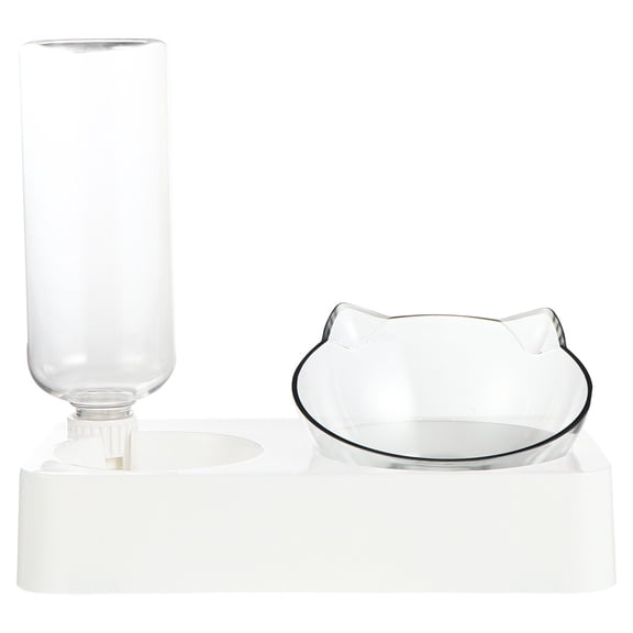 LEORX 1Set White Pet Waterer with 500Ml Capacity Automatic Water Dispenser for Pets