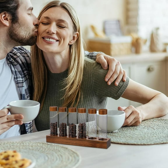 LEORX 1 Set Coffee Bean Cellar Tube Glass for Home Use and present