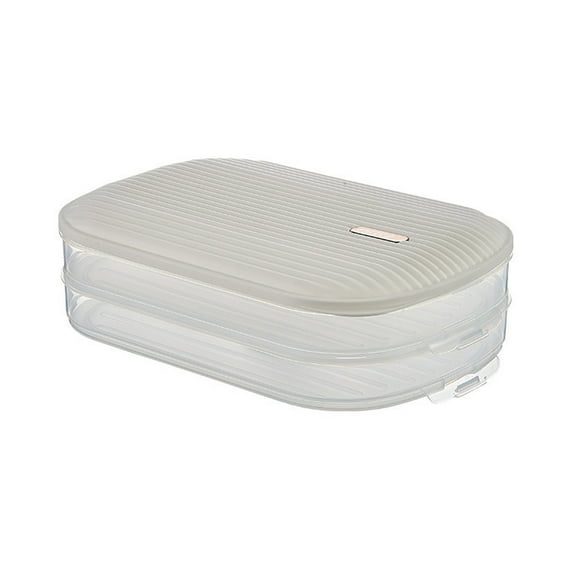 LEORX 1 Set Compartment Food Box Fresh Keeping Box White PP Dustproof Storage Holder for Kitchen Organization