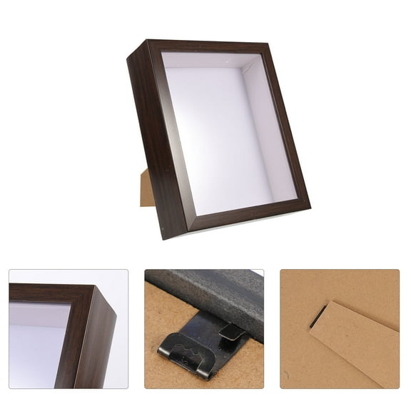 LEORX 1Set Coffee Wood Dried Flower Frame Photo Display Holder for Home Decoration