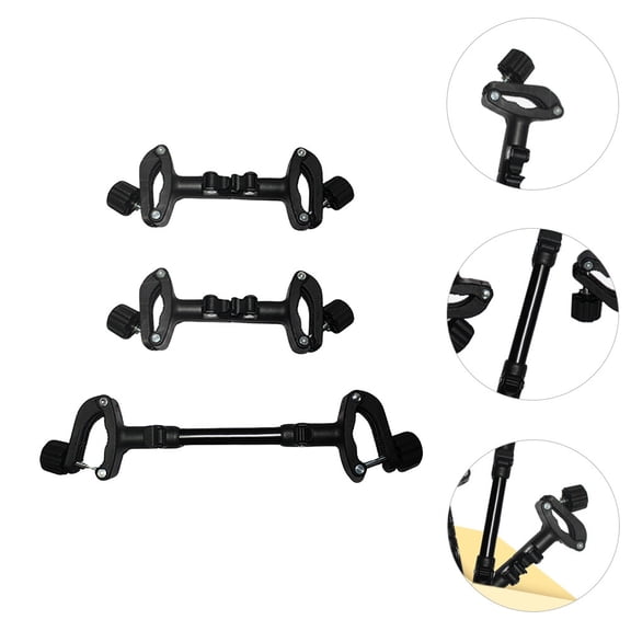 LEORX Adjustable Baby Stroller Connector Black 1Set 9.4X3.5X1.2In