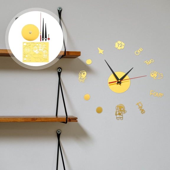 LEORX 1 Set Hanging Wall Clock Time Display Round Style for Bedroom and Living Room