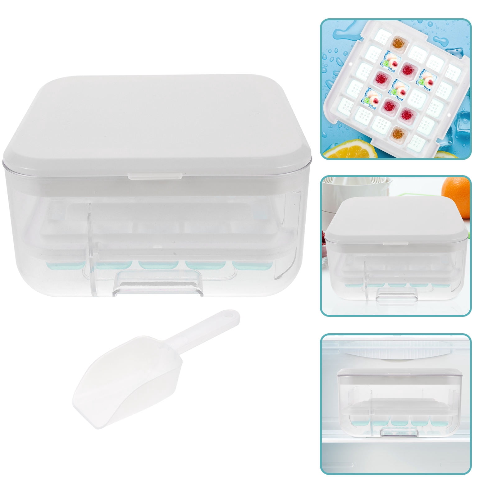 LEORX 1 Set Ice Cube Trays Capacity Ice Mold For Freezer Easy Release Design For Summer Drinks And Family Fun