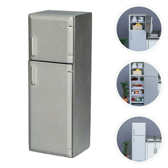 LEORX 1 Set Mini Toy Fridge Refrigerator Model For Children Synthetic Material 5.4X14.9in