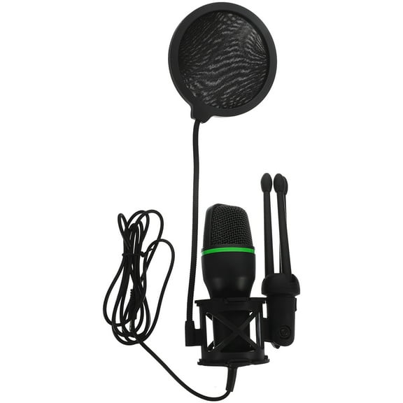 LEORX 1Set Black USB Condenser Microphone for Computer with Noise Reduction and Bracket